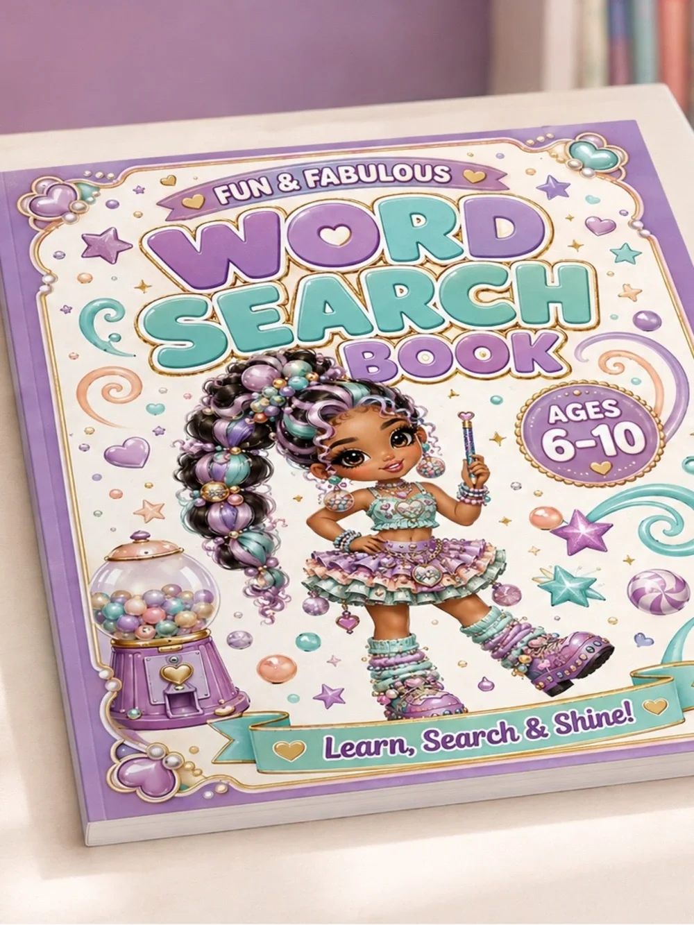 Fun & Fabulous Purple Word Search Book for Kids